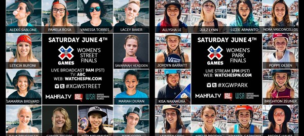 X Games 2016 女子组赛事直播时间